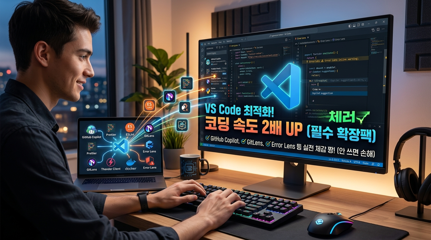 VS Code 최적화 및 확장 프로그램을 소개하는 블로그 썸네일