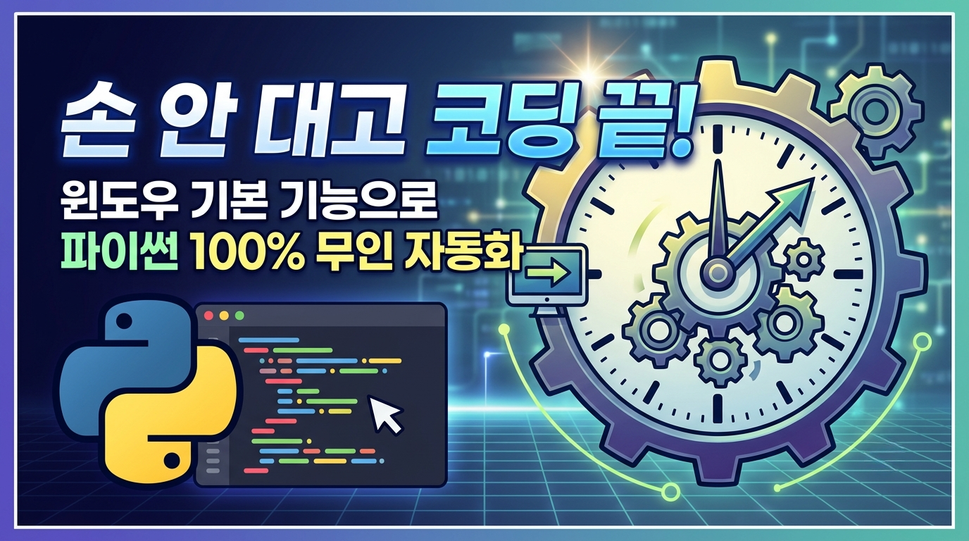윈도우 작업 스케줄러로 파이썬 스크립트를 자동 실행하는 방법 안내 썸네일