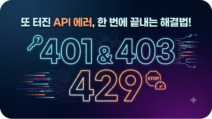 API 요청 시 자주 만나는 오류코드(401/403/429) 정리