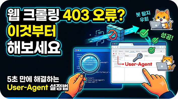 웹사이트 크롤링 시 403 Forbidden 오류 해결법